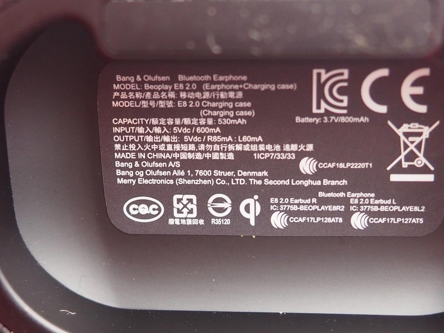 Bang & Olufsen Beoplay E8 2.0 Case Only & Working
