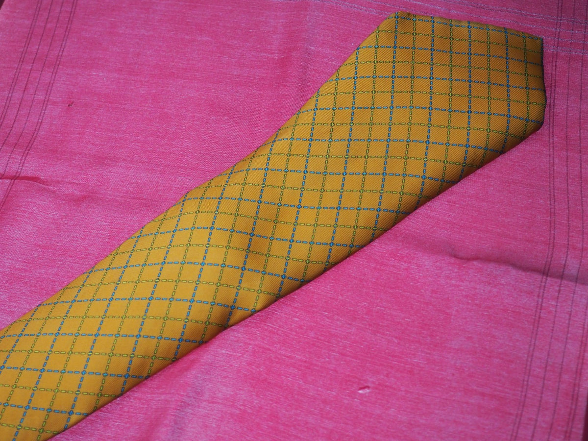 Hermes Orange Silk Tie 7727OA