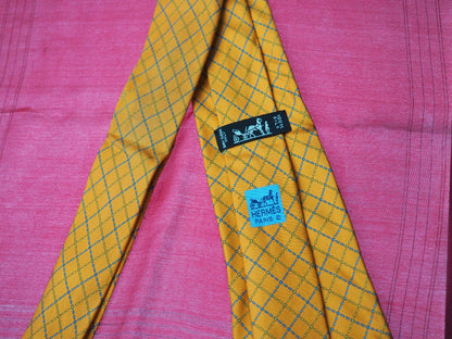 Hermes Orange Silk Tie 7727OA