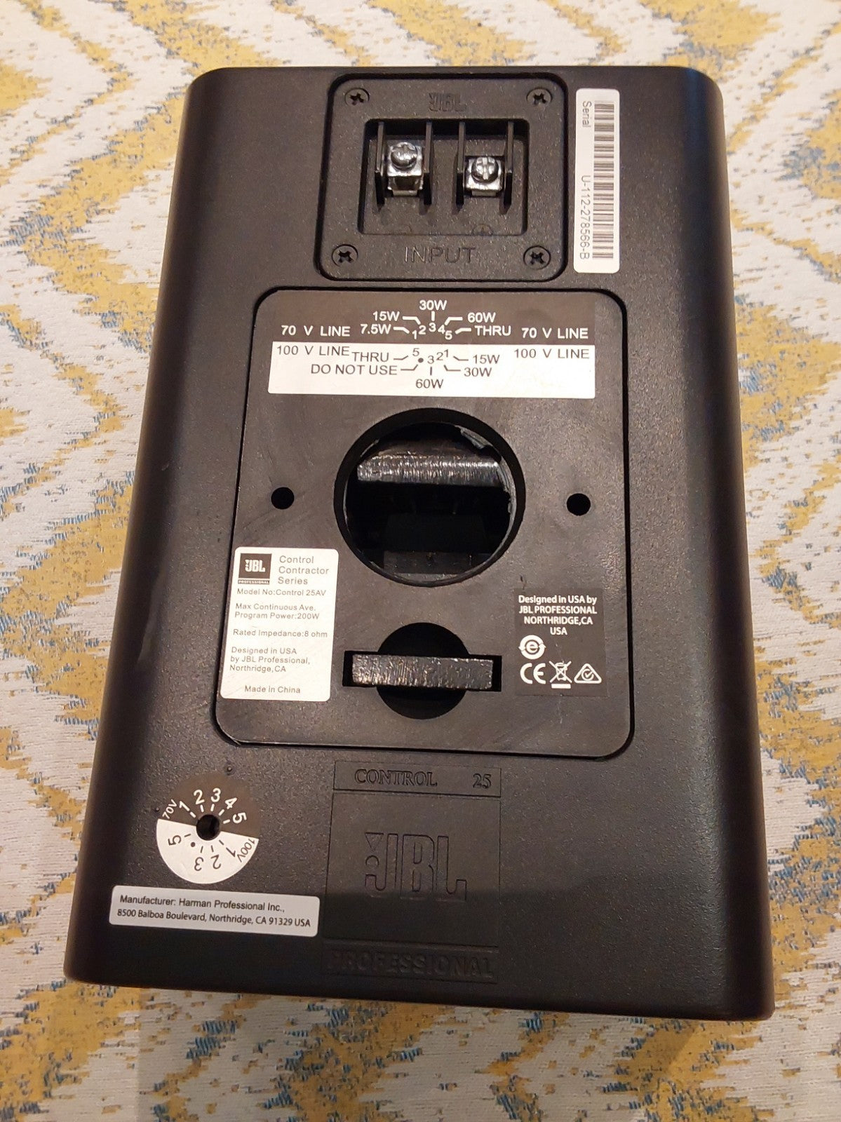 JBL Control 25AV  compact, 2-way shielded monitor speaker